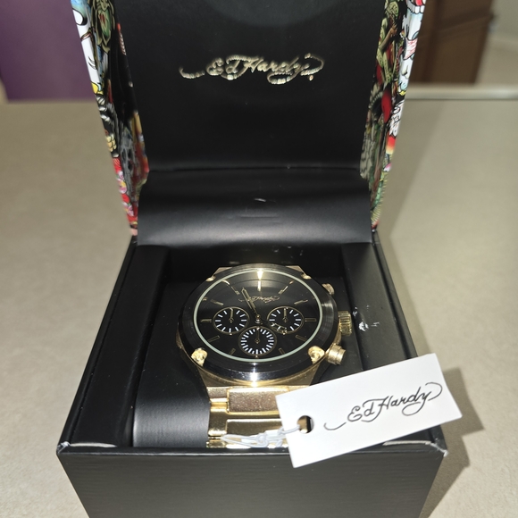 Ed Hardy Other - Ed Hardy Gold and Black Watch, Brand New in Box!